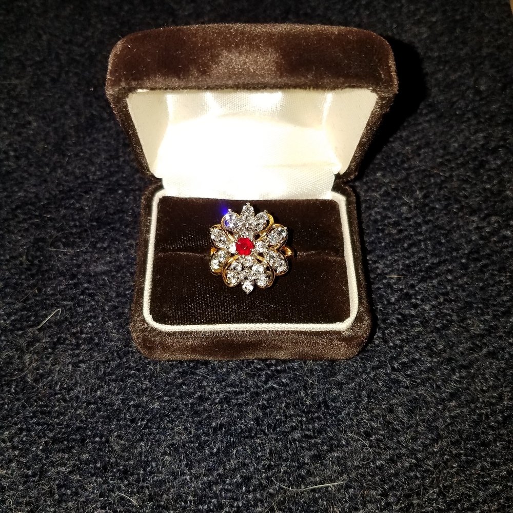 14kt gold plated fancy cocktail ring